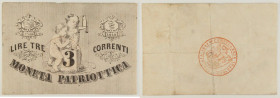 Governo Provvisorio della Repubblica di Venezia - Moneta Patriottica - 3 Lire 1848 - Crapanzano MP 3

SPEDIZIONE SOLO IN ITALIA - SHIPPING ONLY IN I...
