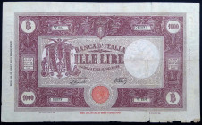 Repubblica Italiana - banconota 1000 Lire Grande "M" (B.I.) 22/07/1946 - Gigante BI 51B - pieghe, strappi, foro

SPEDIZIONE SOLO IN ITALIA - SHIPPIN...