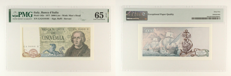 Repubblica Italiana - banconota 5000 Lire Colombo 2° tipo 10/11/1977 - Gigante B...
