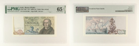 Repubblica Italiana - banconota 5000 Lire Colombo 2° tipo 10/11/1977 - Gigante BI 67C - slab PMG GEM UNC 65 EPQ

SPEDIZIONE IN TUTTO IL MONDO - WORL...
