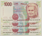 Repubblica Italiana - Lotto di 3 banconote da 1.000 Lire Maria Montessori 1990 - Gigante BI 58A

SPEDIZIONE IN TUTTO IL MONDO - WORLDWIDE SHIPPING
...