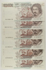 Repubblica Italiana - Lotto di 6 banconote: 100.000 Lire Caravaggio 1° Tipo - Giro Completo 1983/1993

SPEDIZIONE IN TUTTO IL MONDO - WORLDWIDE SHIP...