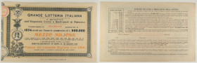 Biglietto da Una Lira della Grande Lotteria Italiana a Beneficio dell'Ospedale Civico e Benfratelli di Palermo - 1915

SPEDIZIONE SOLO IN ITALIA - S...