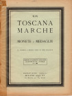 RATTO R. – Milano, 1937. Fascicolo XIX. A prezzi fissi. Toscana – Marche. Monete e medaglie. pp. 18, nn. 690, tavv. 4. Ril. ed. sciupata buono stato, ...
