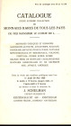 SCHULMAN J. - Amsterdam, 30 - Mai, 1929. Catalogue d'une superbe collection de monnaies rares de touts les pays de feu monsieur le Comte de L….. Pp 56...