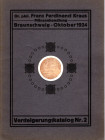 KRAUS F. F. - Katalog 2. Braunschweig, 21 - Oktober, 1924. Munzen und medaillen der Stadte und Herrschaften Niedersachesns sowie des Kronigreichs West...