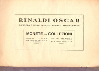 RINALDI O. - Listini a prezzo fisso anno II - 1926. 12 fascicoli + supplementi riguradanti le zecche italiane. rilegati in brossura muta d'epoca, otti...