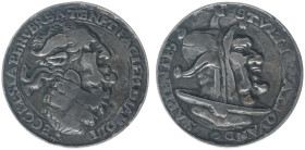 Historiepenningen - N.D. (1545, later werk) - Satyrical medal on the Trente Counsil - Obv. +ECCLESIA PERVERSA TENET FACIEM DIABOLI Pope and devil / Re...