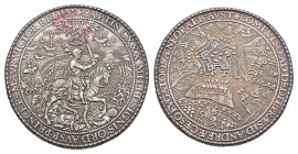 Historiepenningen - 1600 – Medal ‘Slag bij Nieuwpoort' by G. van Bijlaer, design Jacq. van Gheyn (vL.548-1) - Obv. Prince Maurits in armor on horsebac...