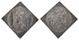 Historiepenningen - ND (ca. 1620) – Engraved lozenge-shaped wedding medal by an unknown Amsterdam medallist (attributed to monogrammist AB by Frederik...