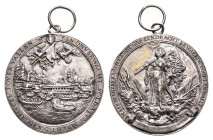 Historiepenningen - 1650 - medal 'Mislukte inname van Amsterdam door Stadhouder Willem II' by D. van Riswyck (vL.348-3) - Obv. Cityscape of Amsterdam ...