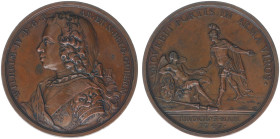 Historiepenningen - 1747 - Medal 'Verheffing prins Willem IV tot stadhouder' by J. Dassier & Zn. (VvL234, PR.966) - Obv. Armored bust left / Rev. Roma...
