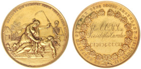 Historiepenningen - 1767/1912 - Gold medal for directors of the 'Amsterdamse Maarschappij tot Redding van Drenkelingen' by J.G. Holtzhey (VvL.399) - O...