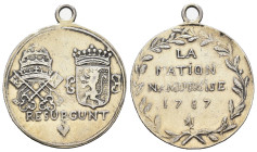 Historiepenningen - 1787 - Medal 'Draagpenning van de revolutionaire beweging in Namen' (EGMP 1974 p.153 no. 2) - Obv. Two keys under tiara and crowne...
