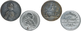 Historiepenningen - 1787 - Penning 'Capitulatie van Amsterdam' door Reich (VvL.709) - Obv. Bust Duke of Brunswick right / Rev. View of Amsterdam from ...
