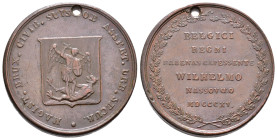 Historiepenningen - 1815 - Medal 'Beloningspenning voor de gewapende burgerij van Brussel' (Dirks 55, MMW.25) - Obv. Municipal coat of arms / KZ Text ...