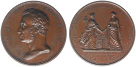Historiepenningen - 1815 - Medal 'Vereniging der Noordelijke en Zuidelijke Nederlanden' by A. Michaut (Dirks38) - Obv. Portrait Willem I left / Rev. B...