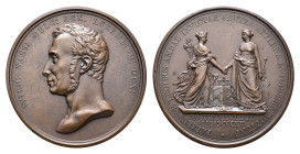 Historiepenningen - 1815 - Medal 'Vereniging der Noordelijke en Zuidelijke Nederlanden' by A. Michaut (Dirks38) - Obv. Portrait Willem I left / Rev. B...