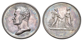 Historiepenningen - 1815 - Medal 'Vereniging van de Noordelijke en Zuidelijke Nederlanden' by A. Michaut (Dirks38) - Obv. Portrait Willem I left / Rev...