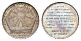 Historiepenningen - 1826 - Medal 'Voltooing gevangenis van Gent' by Braemt (Dirks 286) - Obv. View of the prison / Rev. 10-line inscription - Silver 3...