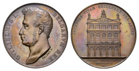 Historiepenningen - 1830 - Medal 'Eerste tentoonstelling van Voortbrengselen van Nijverheid te Brussel' by J. Braemt (Dirks 338) - Obv. Bust of Willem...