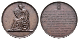Historiepenningen - 1840 - Medal 'Op de Politieke Toestand in Maastricht 1830-1839' by J. Wiener (Dirks 552) - Obv. Maastricht seated with mural crown...