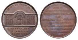 Historiepenningen - 1841 - Medal 'Oprichting nieuwe synagoge te Maastricht in 1840' by Wiener (Dirks 591) - Obv. View of the synagoge / Rev. 11-line i...