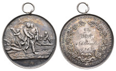 Historiepenningen - 1843/1867 - 'Beloningspenning (draagpenning) van de Zuid-Hollandsche Maatschappij tot Redding van Schipbreukelingen te Rotterdam' ...