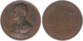 Historiepenningen - 1849 - Medal 'Overlijden van koning Willem II' by J.P. Schouberg (Dirks 681, Bax 85) - Obv. Bust in uniform left / Rev. Text in 11...