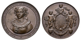 Historiepenningen - 1856 - Medal 'Eeuwfeest van de Fundatie van Renswoude' by D. van der Kellen (Dirks778) - Obv. Bust Maria Duijst van Voorhout half ...