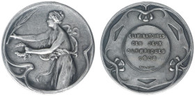 Olympics - England - London 1908 - 'Medal for the Eliminating Rounds of the Olympic Games' by P. Fisch (G.3) - Obv. Female holding palm branche and wr...