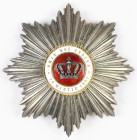Medailles en onderscheidingen - Romania - Order of the Crown of Romania, Grand Officer Civil Division, type 1 breast star, minimal enamel damage, no m...