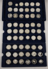 Medals in boxes - Miscellaneous - Collection 'De officiële ECU collectie / The official ECUs' with 54 silver medals in blue cassette incl. Andorra, Au...