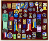 Medals in boxes - Miscellaneous - Nice collection of 46 badges for delegations, participants, jury, officials, press, masseurs, etc., from sporting ev...