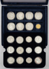 Medals in boxes - Miscellaneous - Cassette containing 20 silver coins and medals