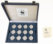 Medals in boxes - Miscellaneous - Collection silver medals '30 years WWF International Coin Collection' cont. 24 medals 20 grams .999 in cassette with...