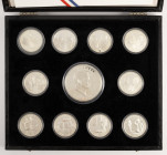 Medals in boxes - Miscellaneous - Collector's medal set USA the John F. Kennedy Collection 1963-1988 with 11 silver medals. Original box - mintage 250...