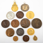 Medals in boxes - Miscellaneous - Belgium - lot medals Leopold II incl. expositions Antwerp 1906 - Bruxelles-Tervueren 1897 - Trazegnies 1883 - Péruwe...