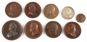 Medals in boxes - Miscellaneous - Belgium - lot medals Leopold I incl. 'Exposition de Hainaut 1851' by Hart, '18me Anniversaire des journées de 1830',...