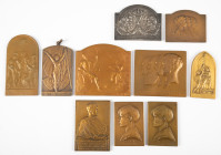 Medals in boxes - Miscellaneous - Belgium - nice lot of 10 plaquettes incl. 'Charbonnages de Mariemont et Bascoup 1803-1903 - visite du Prince Albert'...