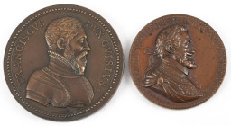Medals in boxes - Miscellaneous - France - Lot of two bronze medals (later work): Henri IV 'Traité de paix de Vervins' by Conrad Bloc 1598 - Obv. Bust...
