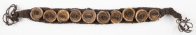 Ethnographics - Belt of braided rope with 10 conus shell disks, total length appr. 50 cm