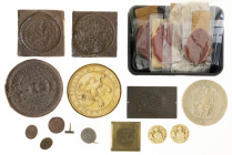 (Wax) stamps, sceaux, Petschafte - Varied lot - 6 wax seals in red lacquer (Schepenbanken Susteren and Heel 1675, Monasteries Roermond and Venlo, Bakk...