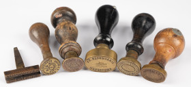 (Wax) stamps, sceaux, Petschafte - Lot of brass 19th/20th century company waxseal stamps: 'Begeer Van Kempen & Vos / Hofjuweliers - crowned BKV-logo',...