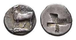 Asia Minor - Bithynia - Kalchedon - AR Siglos (c. 340-320 BC, 2.46g) - KAΛX Bull standing left on grain ear / Mill-pattern incuse (cf. HGC 7, 517 / cf...