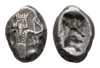 Persia - Achaemenid Empire - AR Siglos - AR Siglos (period of Artaxerxes-Darius III, 450-330 BC, 5.31g) - Persian king or hero in kneeling/running sta...
