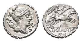 Later-Denarius Coinage (ca. 154-41 BC) - Ti. Claudius Ti.f. Ap.n. Nero - AR Serrate Denarius (Rome 79 BC, 3.76g) - Diademed and draped bust of Diana r...