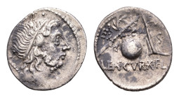 Later-Denarius Coinage (ca. 154-41 BC) - Cn. Cornelius Lentulus Marcellinus - AR Denarius (Rome BC 76-75, 3.72g) – Diademed bust of Genius right, G P ...