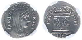 Later-Denarius Coinage (ca. 154-41 BC) - Paullus Aemilius Lepidus and L. Scribonius Libo - AR Denarius (Rome 62 BC, 3.95g) - PAVLLVS LEPIDVS CONCORD D...