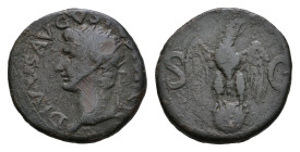 Roman Imperial Coinage - Tiberius (14-37) - AE As (Rome AD 34-37, 10.27 g) – DIVVS AVGVSTVS PATER, radiate head of Augustus left / S C, eagle standing...